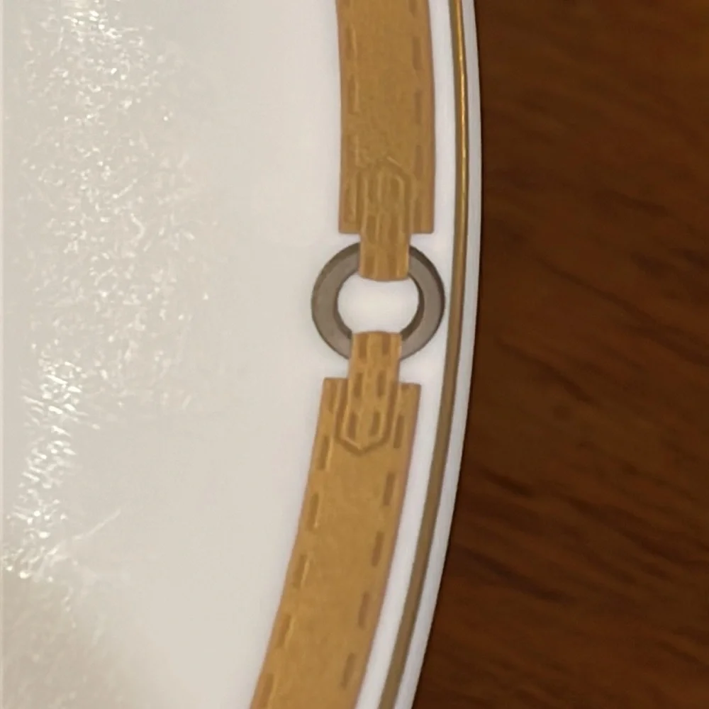 Ralph Lauren Harness Equestrian China Large Rim Soup Bowl new gold 9.5”